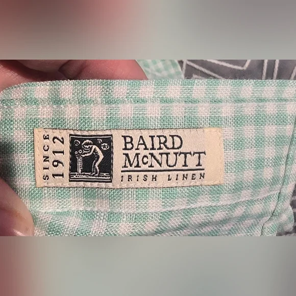 Brooks Brothers Irish Linen Green And White Gingham Regent Polo Size Medium - Picture 9 of 9